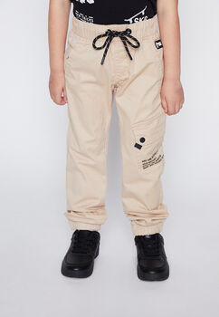 Pantalon Nino Beige Jogger Bolsillo Family Shop