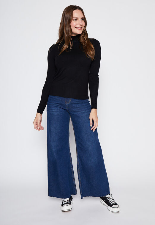 Sweater Cuello Alto Negro Family Shop