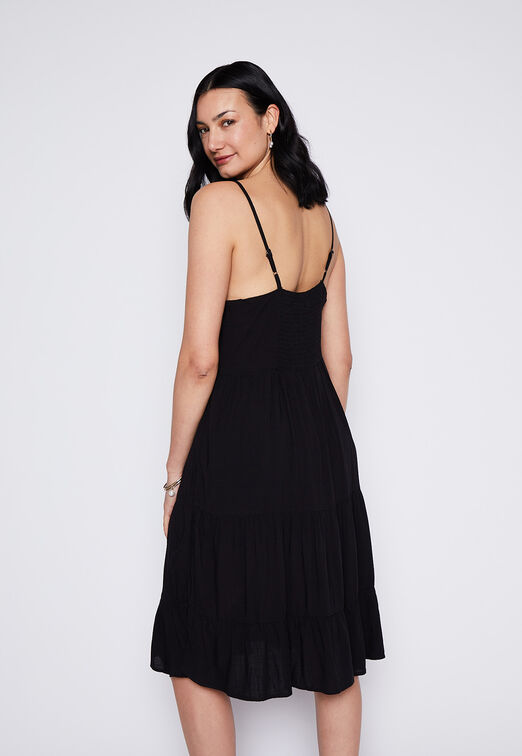 Vestido Pabilo Lino Negro Family Shop