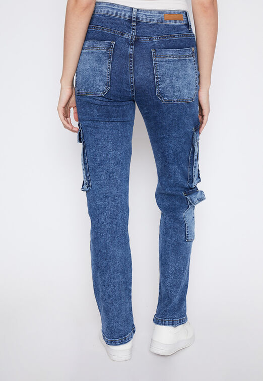 Jeans Mujer Azul Cargo Family Shop