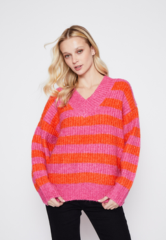 Sweater Mujer Naranja Rayado Soft Family Shop