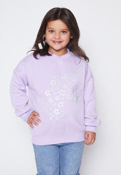 Poleron Nina Lila Metalizado Family Shop