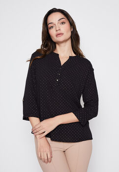 Blusa Mujer Negro Strass Family Shop