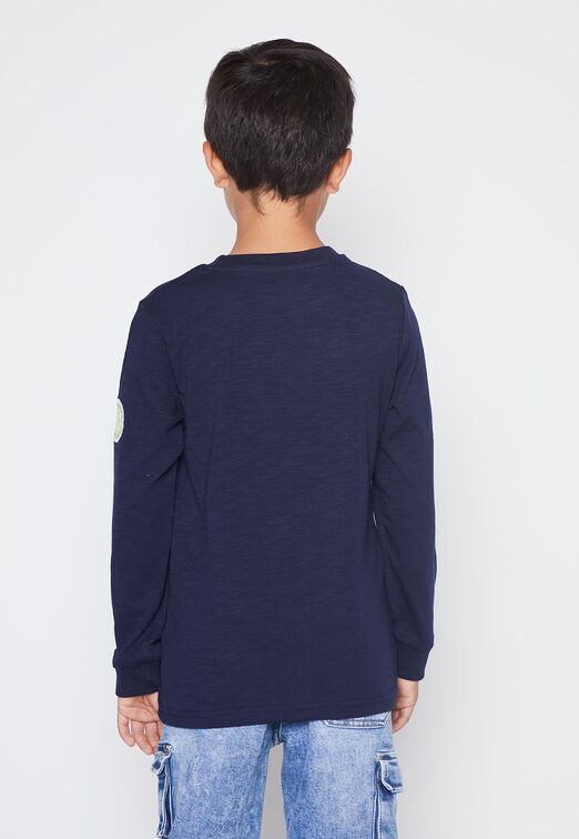 Polera Nino Azul Dino Textura Family Shop