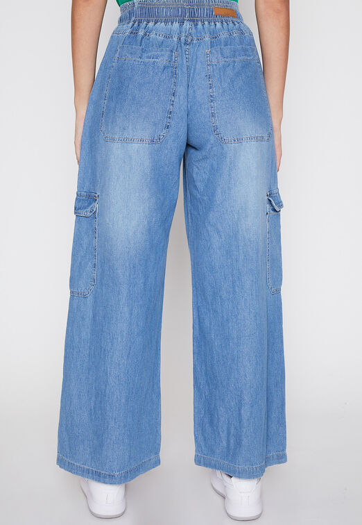 Jeans Mujer Azul Wideleg Family Shop