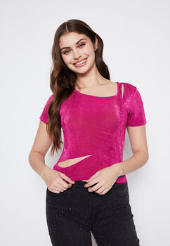 Polera Mujer Fucsia Cut Out Family Shop