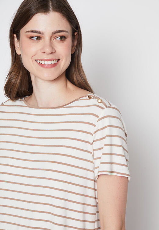Polera Mujer Crudo Rayado Family Shop