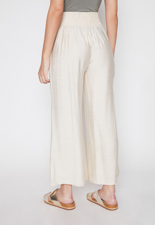 Pantalon Mujer Beige Wide Leg Family Shop