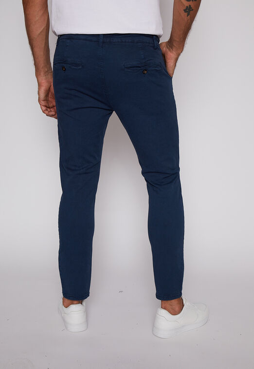 Pantalon Slim Fit Chino Azul Family Shop