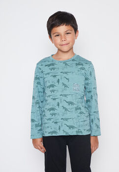 Polera Nino Verde Dinosaur Family Shop