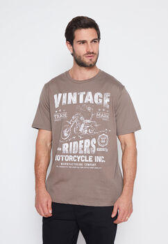 Polera Hombre Arena Calavera Family Shop