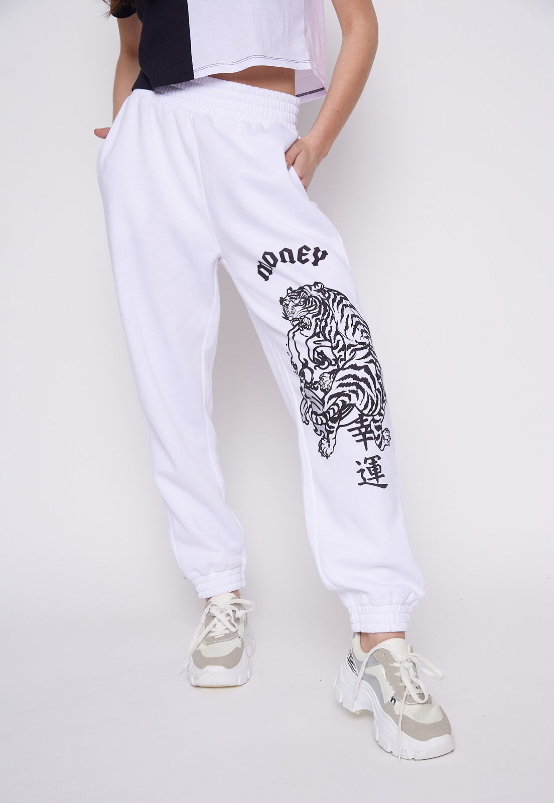 Pantalon buzo blanco mujer sales