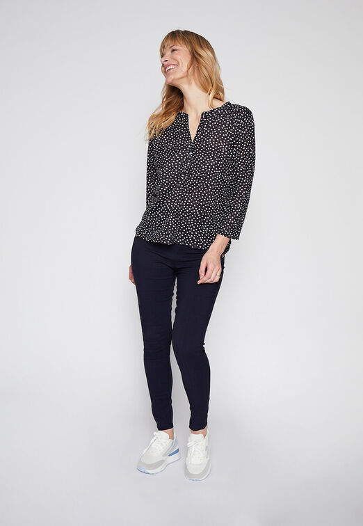 Blusa Manga 3/4  Mao Puntos Negro Family Shop