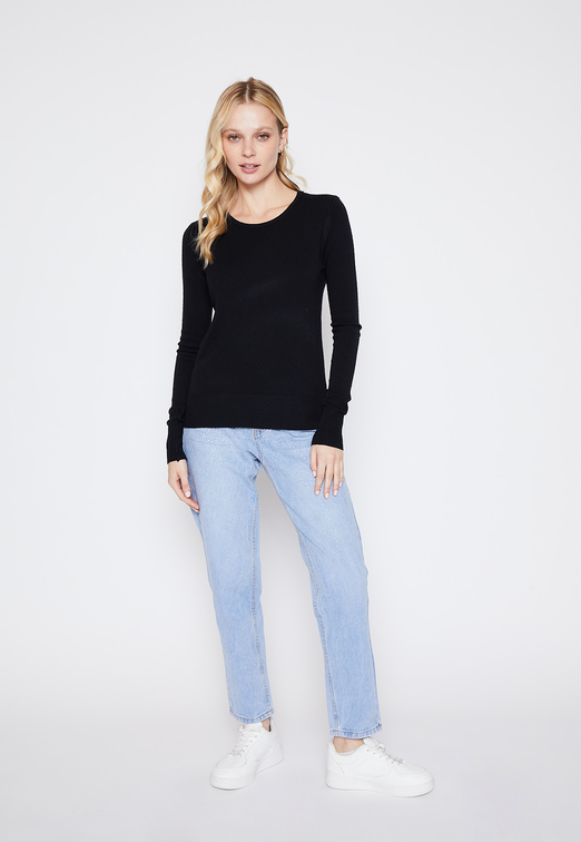 Sweater Mujer Negro Basic Family Shop