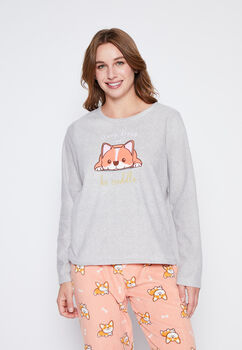 Pijama Mujer Rosado Polar Dog Family Shop