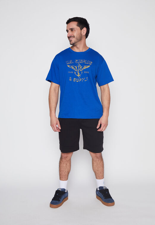 Polera Hombre Azul Basic Color Family Shop
