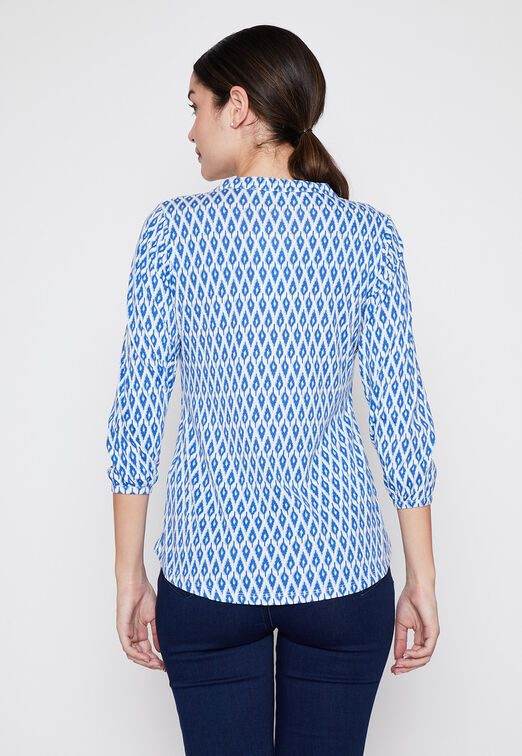 Blusa Mujer Azul Pliegues Family Shop