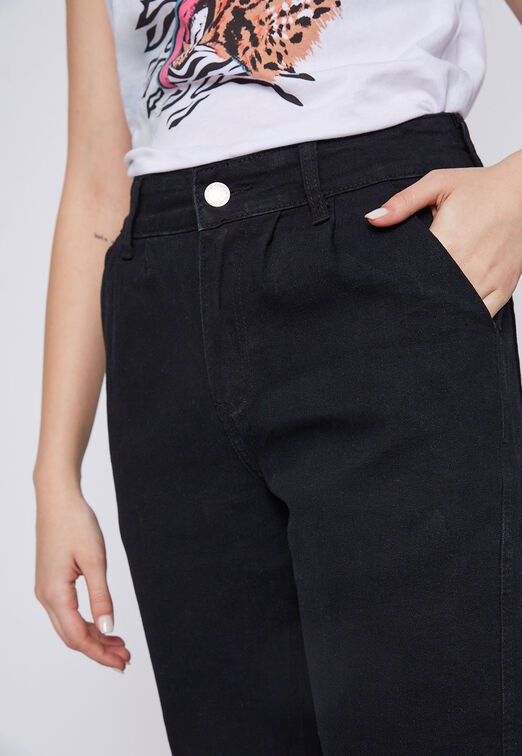 JEANS MUJER  BAGGY NEGRO