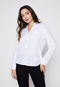 Blusa Mujer Blanco Lino Family Shop