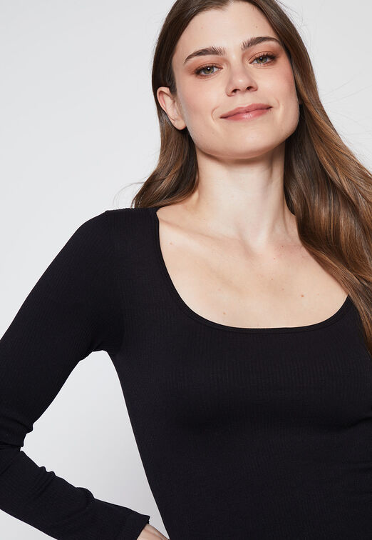 Polera Mujer Negro Seamles Family Shop