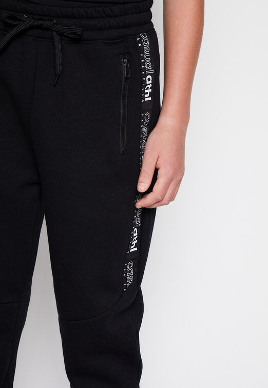 Pantalon De Buzo Stripe Deportivo Negro Family Shop