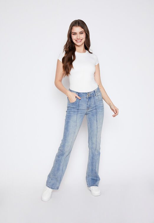 Jeans Mujer Celeste Flare Family Shop