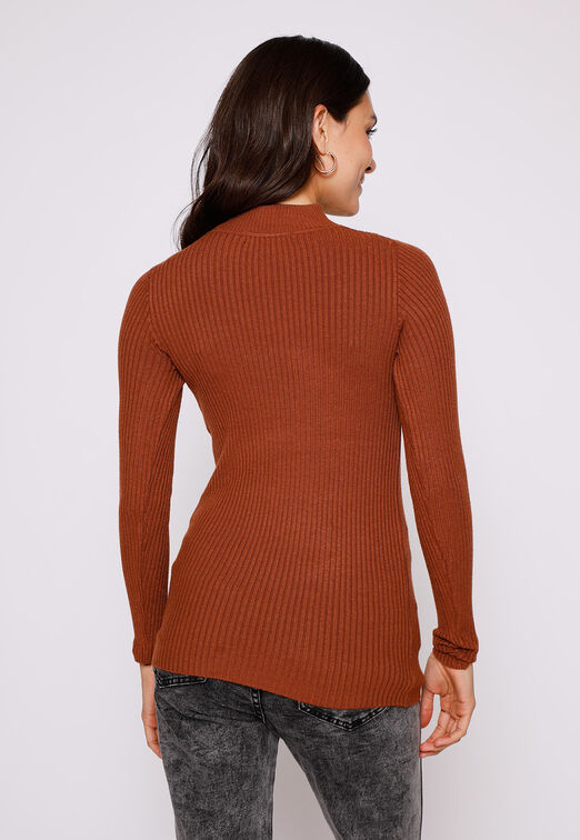 Sweater Mujer Caramelo Canuton Cuello Alto Family Shop