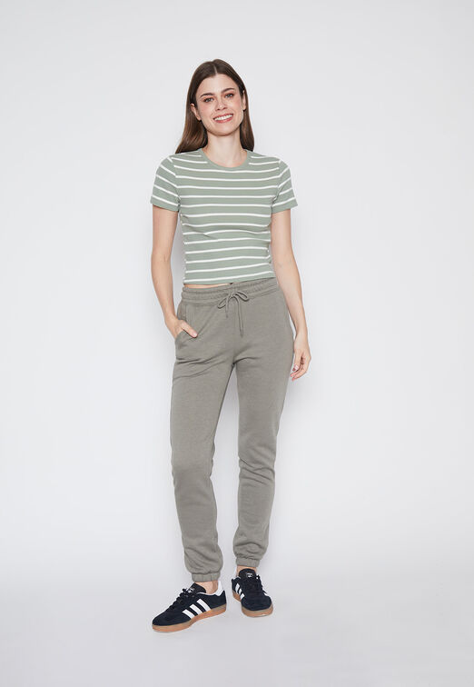 Polera Mujer Verde Rayada Family Shop