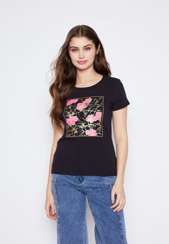 Polera Mujer Negro Flore Family Shop