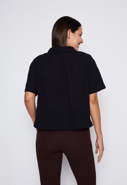 Blusa Mujer Negro Crop Family Shop