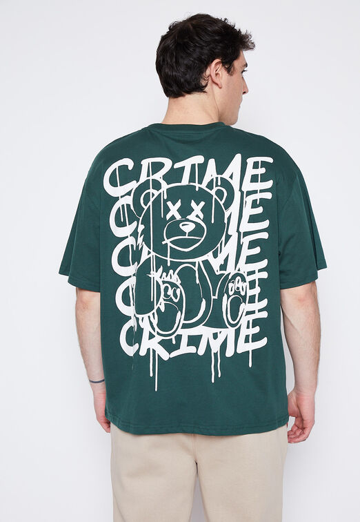 Polera Hombre Verde Graffiti Family Shop