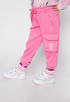 Pantalon de Buzo Cargo Estampado Rosado Family Shop