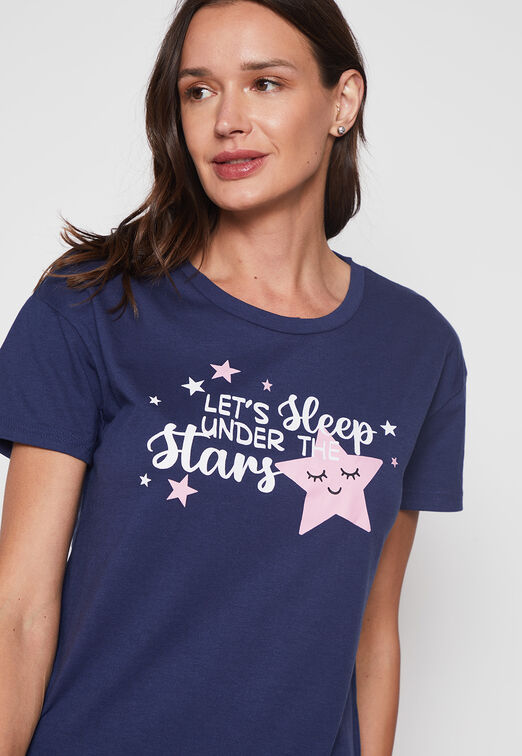 Mujer  Pijama Corto  Azul  Star Family Shop