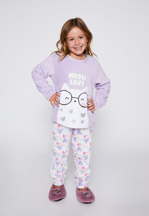 Pijama Nina Morado Polar Family Shop
