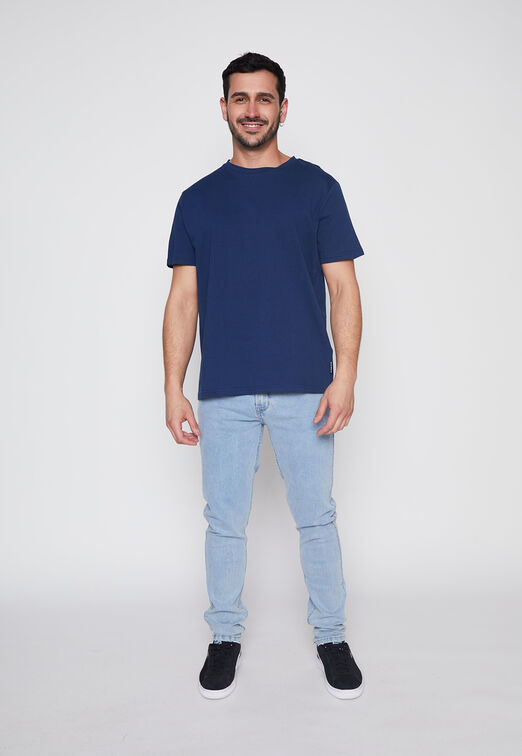 Polera Hombre Azul Basic Family Shop