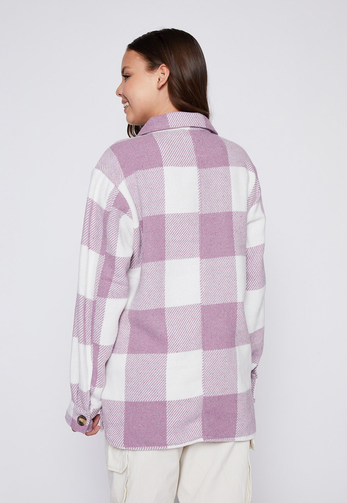 Sobrecamisa cuadros lila sale