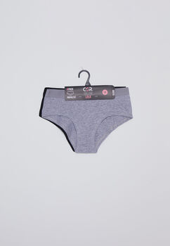 Lola  Calzon 2 Pares  Gris  Pantaleta Family Shop