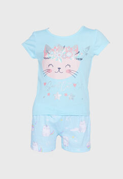 Nina  Pijama Corto  Verde   Family Shop
