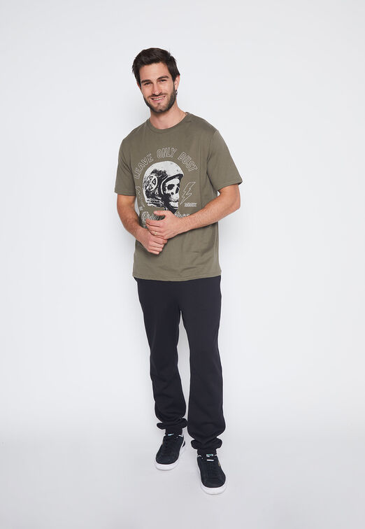Polera Hombre Verde Calavera Family Shop