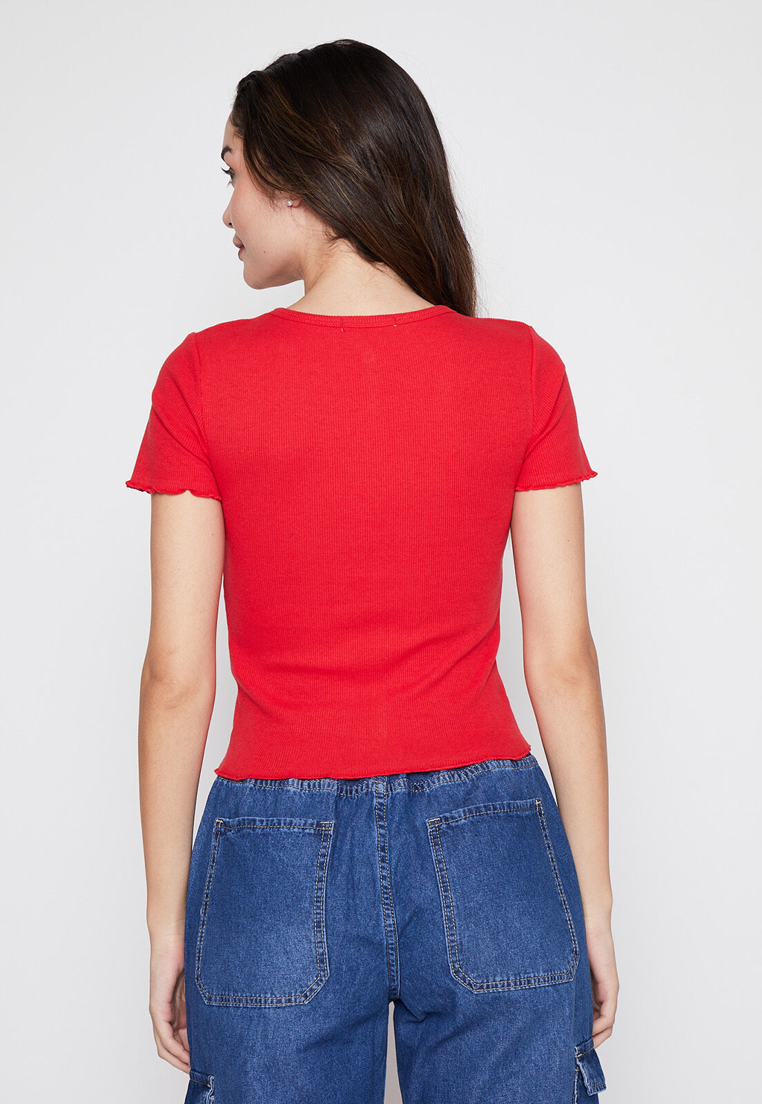 Polera Mujer Rojo Botones Family Shop