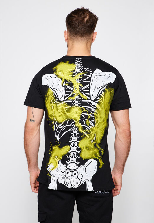Polera Esqueleto Fluor Negro Family Shop