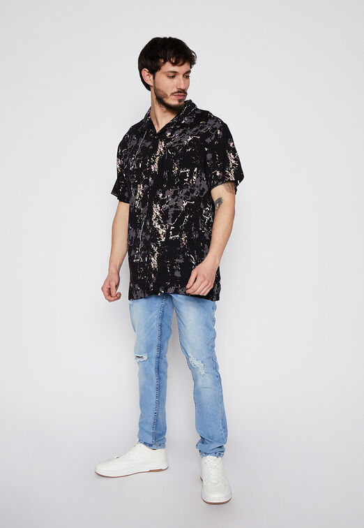 Camisa Manga Corta Guay Dark Gris Family Shop