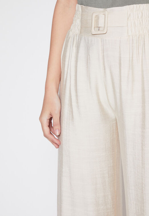 Pantalon Mujer Beige Wide Leg Family Shop