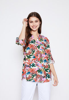 Blusa Mujer Crudo Flores Family Shop