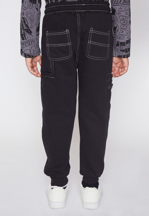 Pantalon De Buzo Nino Negro Constraste Family Shop