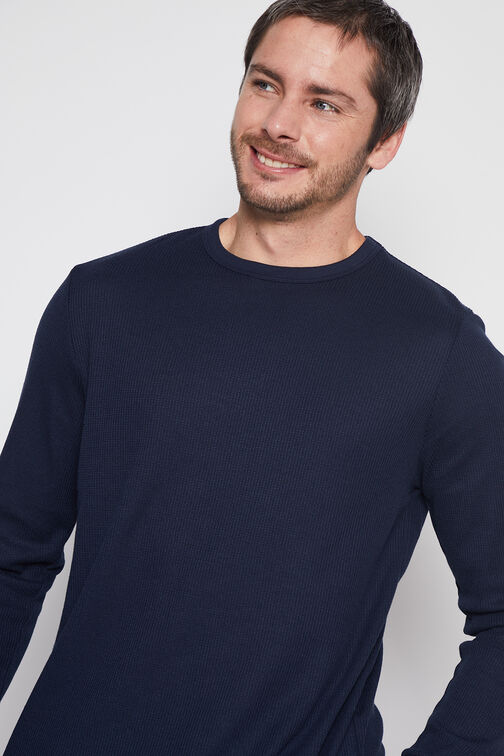 Polera Hombre Azul Wafles Family Shop