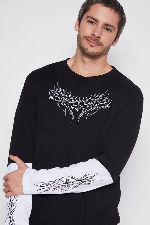 Polera Hombre Negro Metal Family Shop
