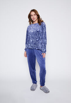 Pijama Mujer Azul Plush Multi Diseño Family Shop