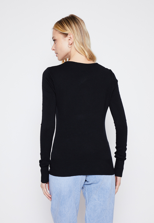 Sweater Mujer Negro Basic Family Shop