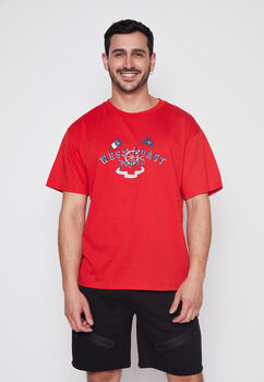 Polera Hombre Rojo Basic Color Family Shop